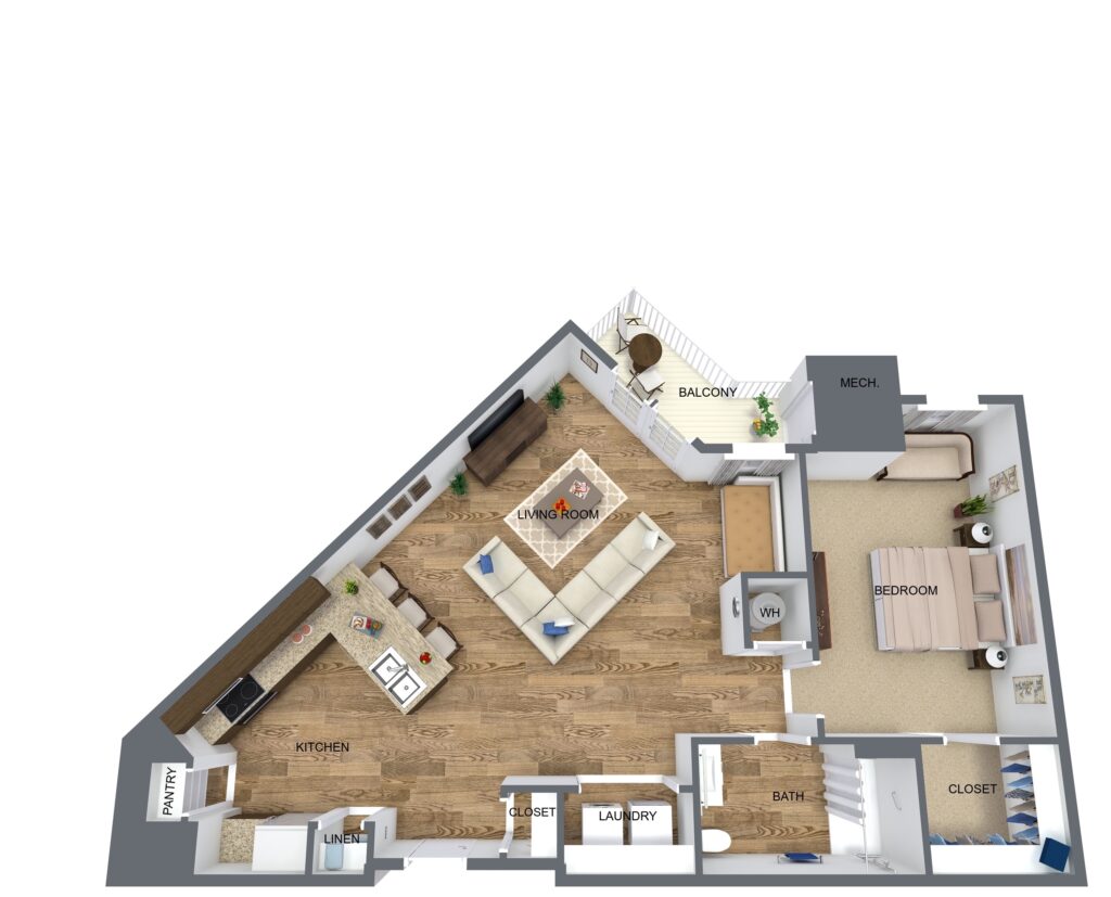 Cypress 1 Bed, 1 Bath Floor Plan Cypress 1 Bed, 1 Bath Floor Plan